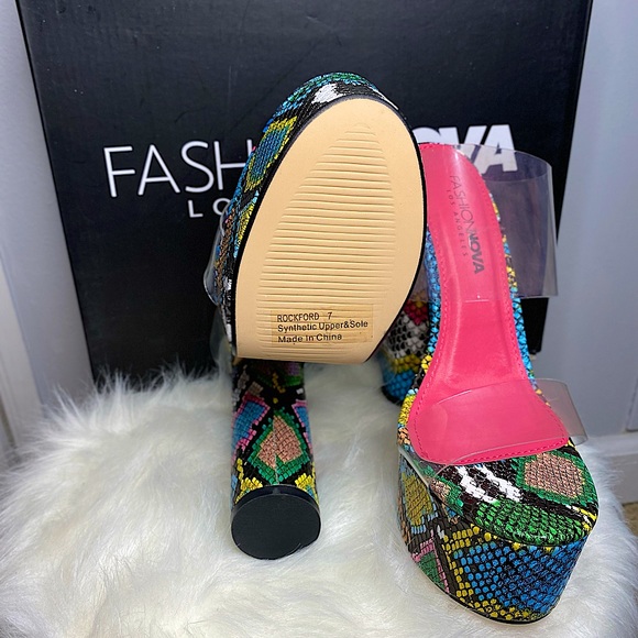 multi color platform heels - Picture 2 of 4